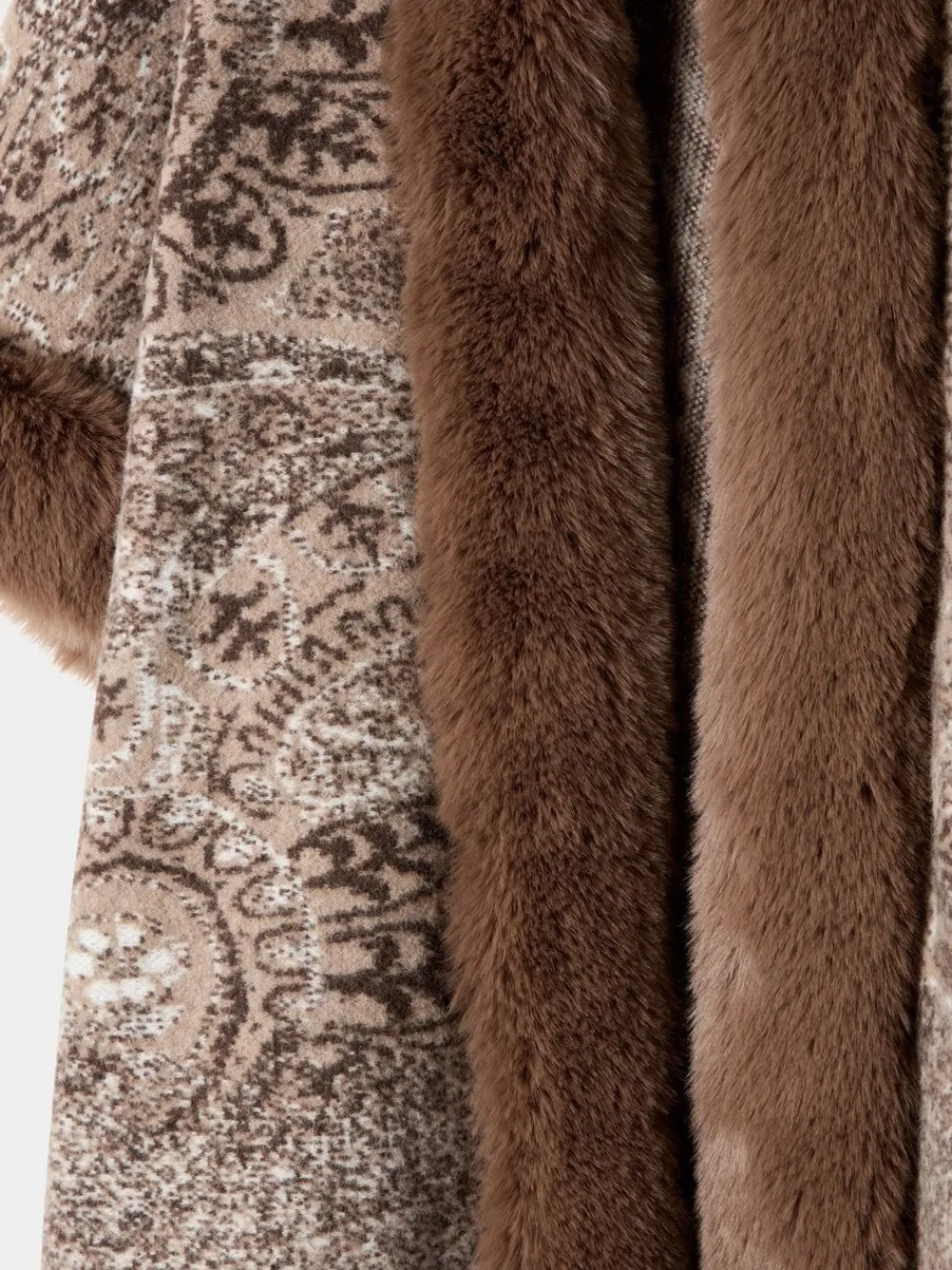 Vintage Patterned Faux Fur Wrap Coverup*Joe Browns