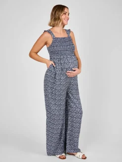 - Geplooide zwangerschapsjumpsuit met fijne bloemenprint*Jojo Maman Bébé