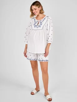 Zwangerschapsshorts met borduursel*Jojo Maman Bébé