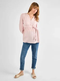 Zwangerschapsblouse met textuur en lange mouwen*Jojo Maman Bébé