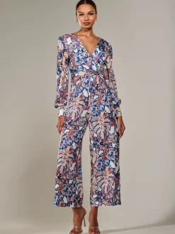 Jersey Wrap Front Long Sleeve Jumpsuit*Jolie Moi Online