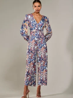 Jersey Wrap Front Long Sleeve Jumpsuit*Jolie Moi Online