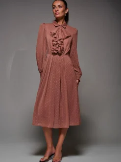 Textured Chiffon Ruffle Shirt Dress*Jolie Moi Best