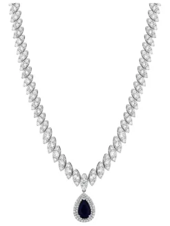 - Rhodium geplatineerde opvallende ketting met zirkonia in geschenkverpakking*Jon Richard Best