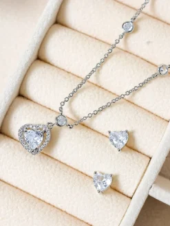 Cubic Zirconia Heart Drop Set Gift Box*Jon Richard Discount