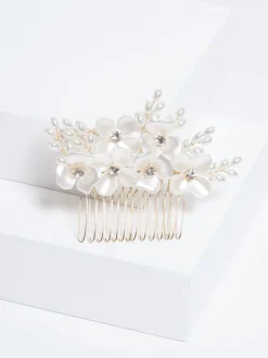 Floral Crystal Hair Comb*Jon Richard New
