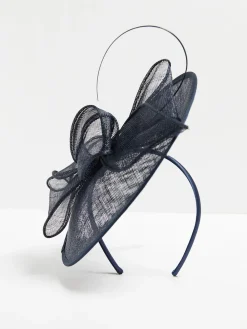 Navy Woven Bow Fascinator*Jon Richard New