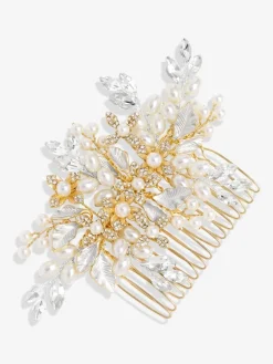 Pearl Crystal Floral Comb*Jon Richard Outlet