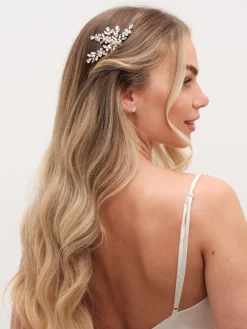 Pearl Crystal Floral Comb*Jon Richard Outlet