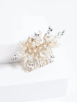 Pearl Crystal Floral Comb*Jon Richard Outlet