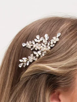 Pearl Crystal Floral Comb*Jon Richard Outlet