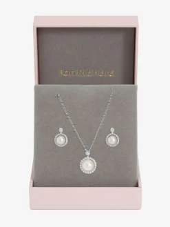Plated and Cubic Zirconia Pearl Halo Box Set Gift Box*Jon Richard Best