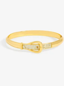 Plated 18K and Pave Buckle Bangle*Jon Richard Hot