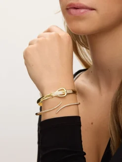 Plated 18K and Pave Buckle Bangle*Jon Richard Hot