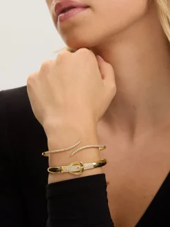 Plated 18K and Pave Buckle Bangle*Jon Richard Hot