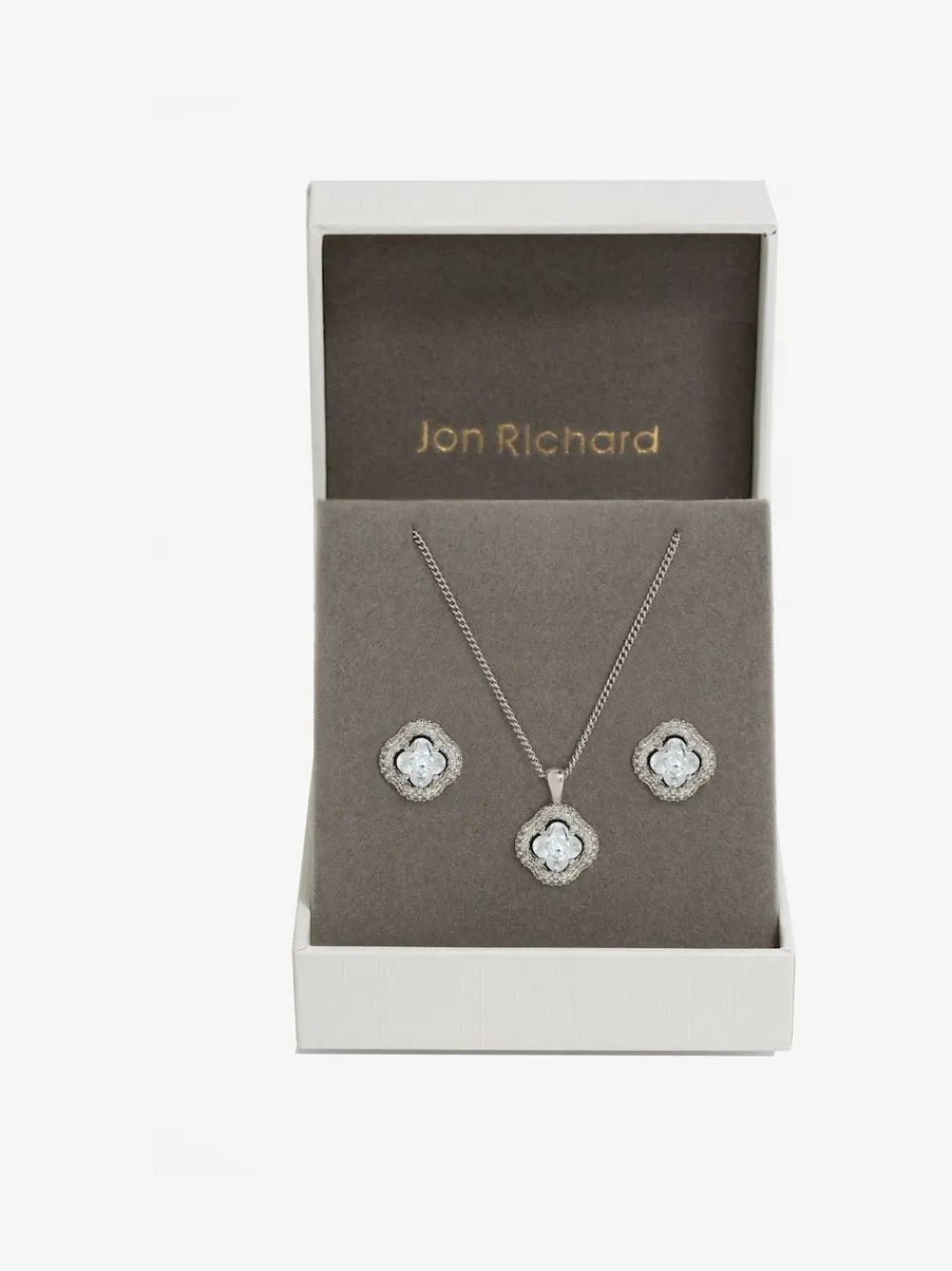 Tone Cubic Zirconia Clover Set*Jon Richard Sale