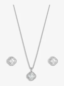 Tone Cubic Zirconia Clover Set*Jon Richard Sale