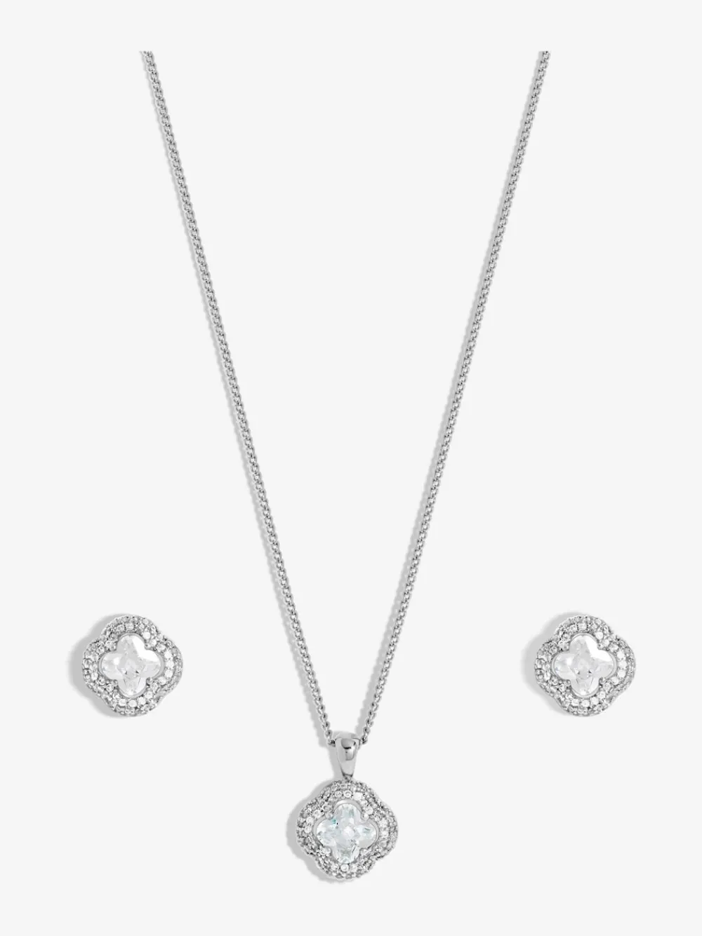 Tone Cubic Zirconia Clover Set*Jon Richard Sale