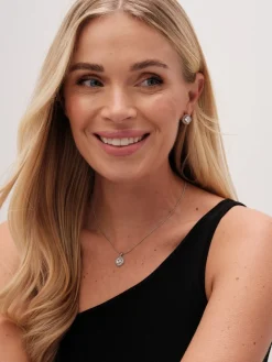 Tone Cubic Zirconia Clover Set*Jon Richard Sale