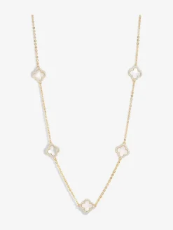 vergulde en parelmoeren klaverhalsketting*Jon Richard