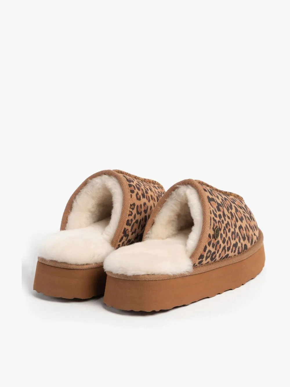 Brown Ladies Mabel Sheepskin Platform Mule Slipper*Just Sheepskin