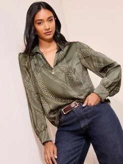 - Long Sleeve Button Detail Collared Blouse*Friends Like These Hot