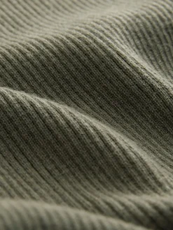 Kakigroen - Geribde trui met rolkraag en wol*Next Sale