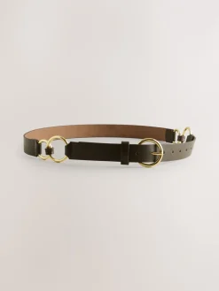 Kakigroen - Metal Ring Detail Regular Leather Belt*Next