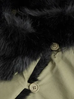 Kakigroen - Parka with Contrast Faux Fur Trim*Next Sale