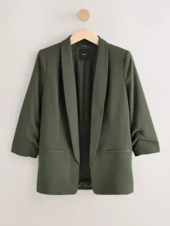 Kakigroen - Ruimvallend blazer met gerimpelde mouwen*Next Outlet