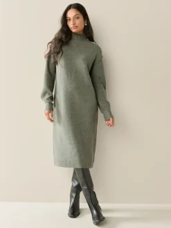 - Stand Neck Knitted Midi Jumper Dress*Next Hot