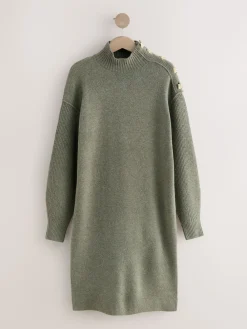 - Stand Neck Knitted Midi Jumper Dress*Next Hot