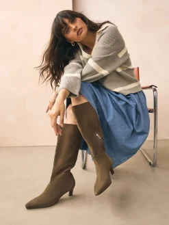 - Forever Comfort® Knee High Chisel Toe Heeled Boots*Next Sale