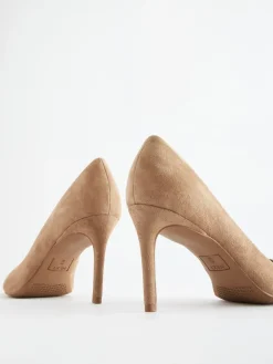 Kameelkleurig suède - Leren mid-court pumps*Next Sale