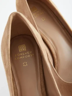 Kameelkleurig suède - Leren mid-court pumps*Next Sale