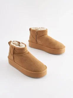 - Regenbestendige suède laarzen met plateauzool en voering van imitatiebont*Next Online