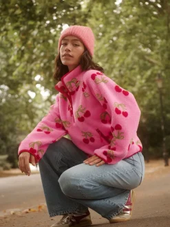 Kersenprint - Active Quarter Zip Borg Jacket*Next Best