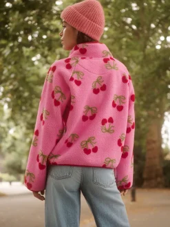 Kersenprint - Active Quarter Zip Borg Jacket*Next Best