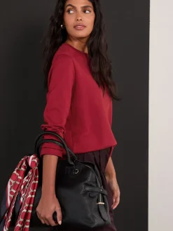 Kersrood - Dik T-shirt met lange mouwen en ronde hals*Next New