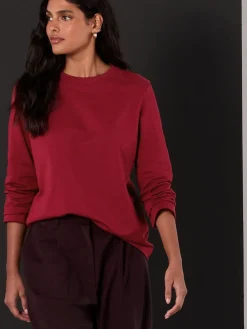 Kersrood - Dik T-shirt met lange mouwen en ronde hals*Next New