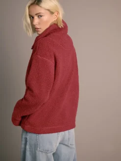 Kersrood - Soft Touch Knusse Teddy Borg Kwartrondrits Fleece*Next Sale