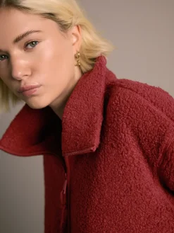 Kersrood - Soft Touch Knusse Teddy Borg Kwartrondrits Fleece*Next Sale