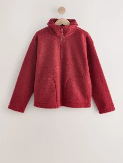 Kersrood - Soft Touch Knusse Teddy Borg Kwartrondrits Fleece*Next Sale