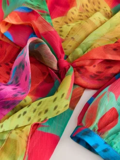 Kew Collection Bright Floral - Occasion Long Sleeve Wrap Midi Dress*Next Hot