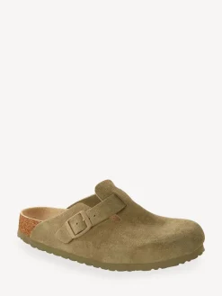 Khaki - - Boston - Suède klompen*Birkenstock Discount