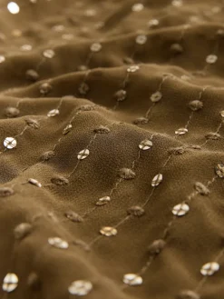 Khaki Green with Gold Sequins - Tie Waist Maxi Cover-Up*Next Outlet