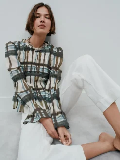 - Sheer Smocked Long Sleeve Top*Next Clearance