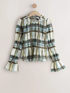 - Sheer Smocked Long Sleeve Top*Next Clearance