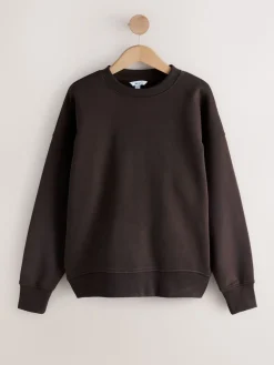 Khaki/steenkleur - Cotton Rich Brushed Back Soft Feel Ribbed Crewneck Sweatshirts 3 Pack*Next Hot