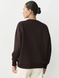 Khaki/steenkleur - Cotton Rich Brushed Back Soft Feel Ribbed Crewneck Sweatshirts 3 Pack*Next Hot